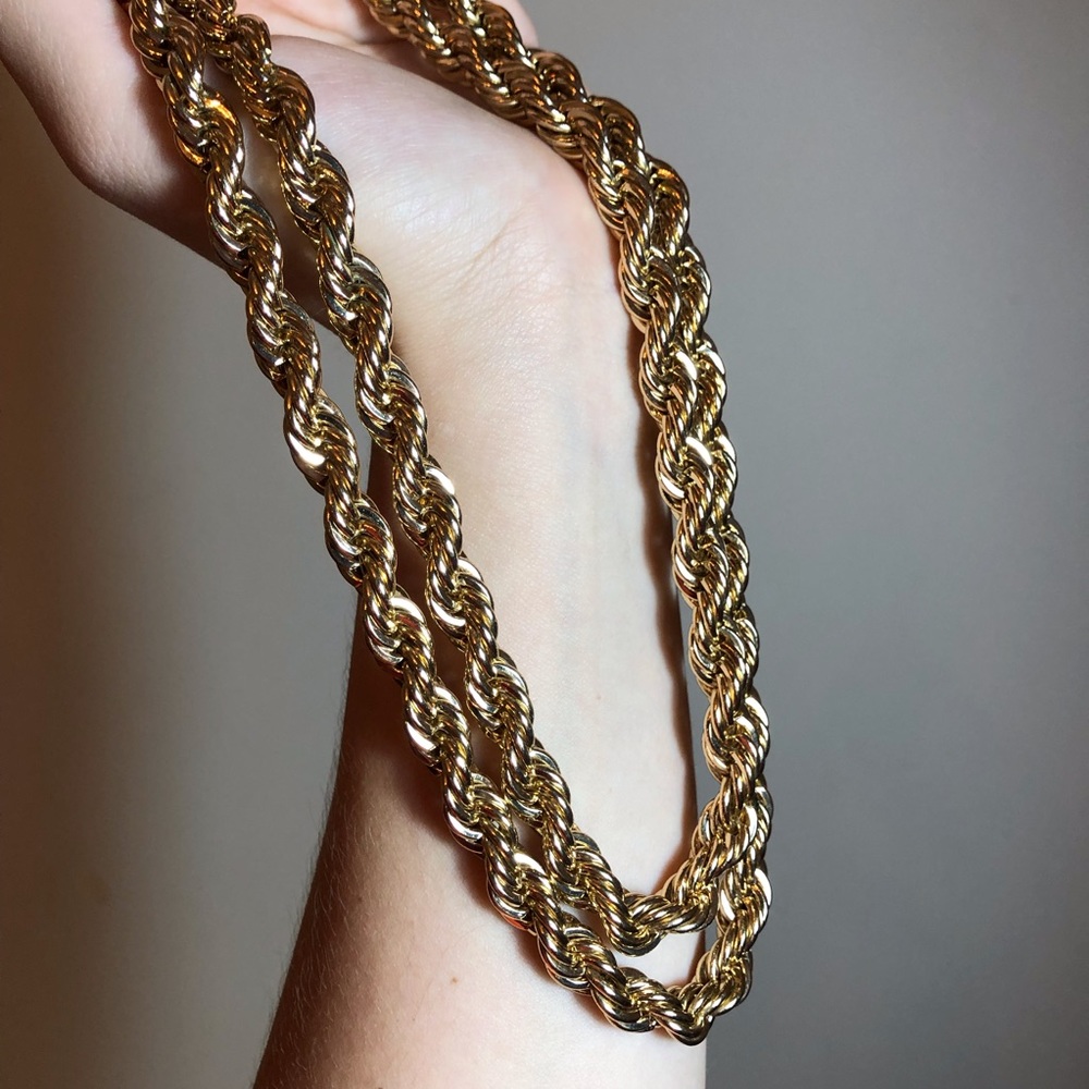 Goldtone Double Strand Chain Necklace